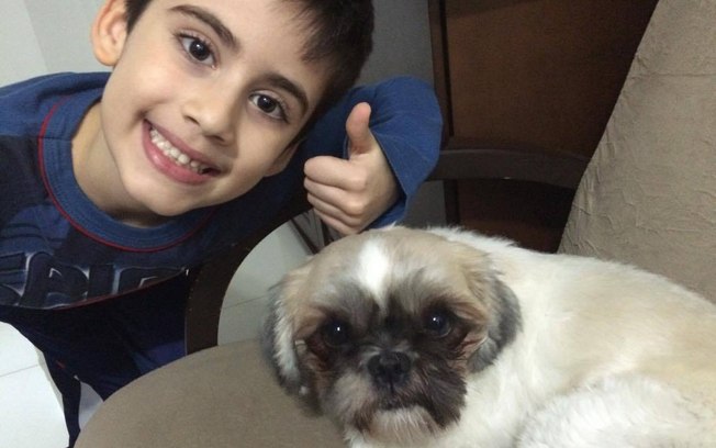 Diogo e seu cachorro Luke – o nome é uma homenagem ao personagem Luke Skywalker da franquia Star Wars