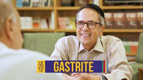 O gastroenterologista Joaquim Prado e abaixo o texto "gastrite".